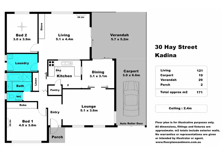 Floorplan of Homely house listing, 30 Hay Street, Kadina SA 5554