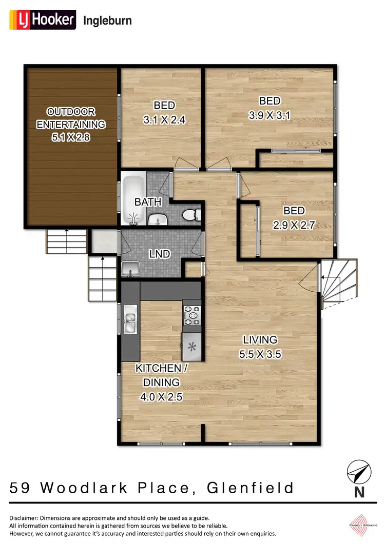 Floorplan of Homely house listing, 59 Woodlark Place, Glenfield NSW 2167