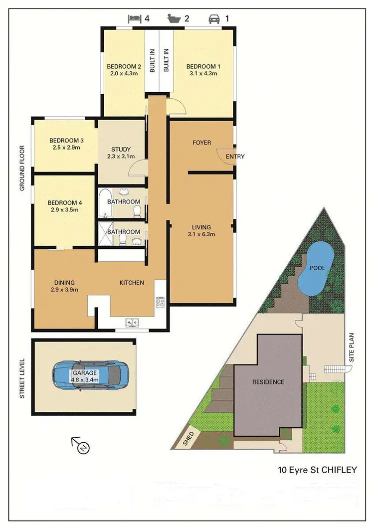 Floorplan of Homely house listing, 10 Eyre Street, Chifley NSW 2036