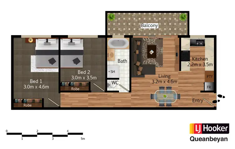 Floorplan of Homely unit listing, 4/2 Booth Street, Queanbeyan NSW 2620