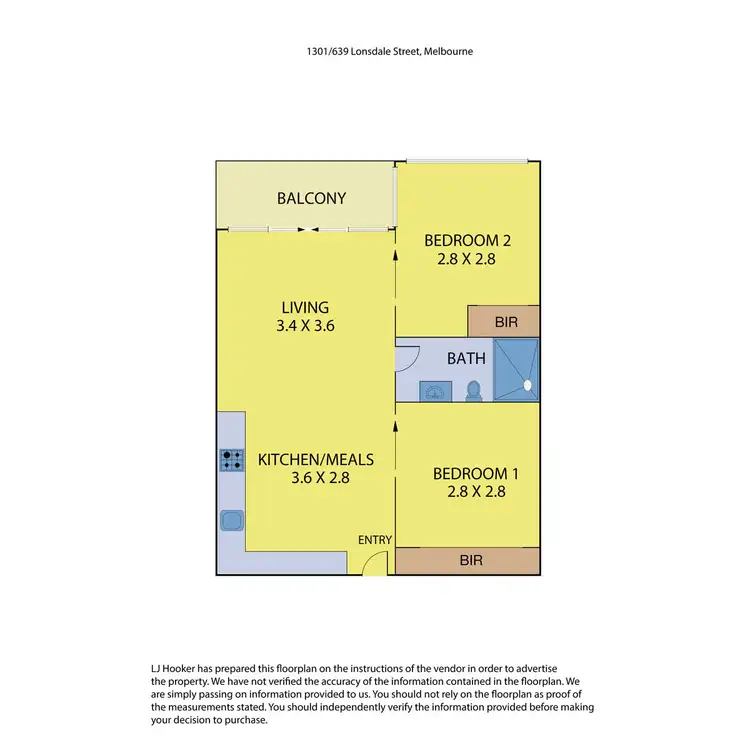 Floorplan of Homely apartment listing, 1301/639 Lonsdale Street, Melbourne VIC 3000