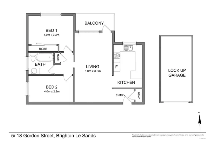 Floorplan of Homely apartment listing, 5/18-20 Gordon Street, Brighton-le-sands NSW 2216