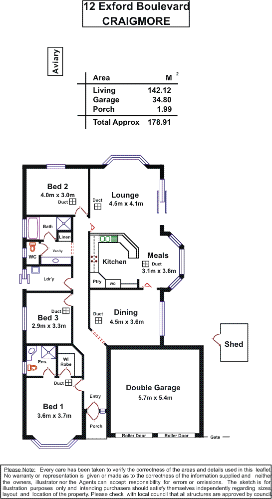 Floorplan of Homely house listing, 12 Exford Boulevard, Craigmore SA 5114