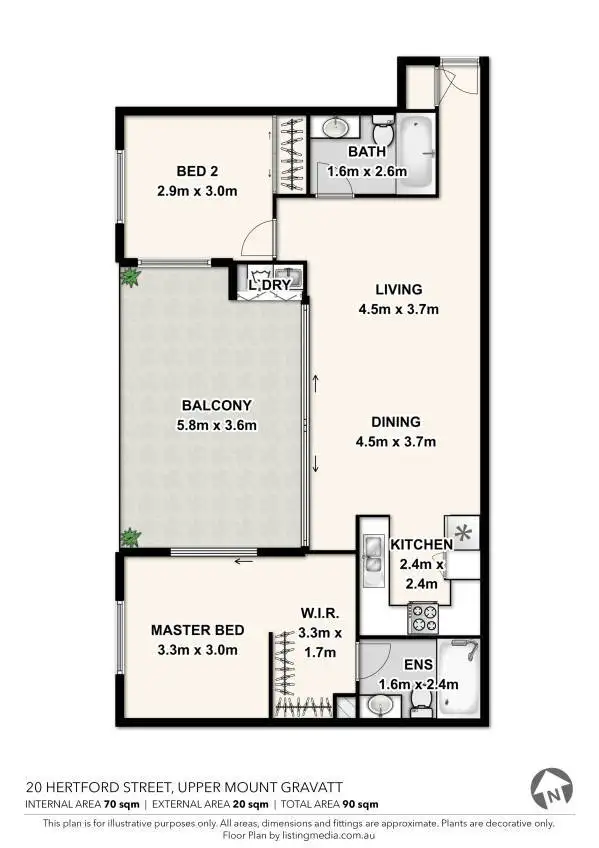 Floorplan of Homely apartment listing, 6/20 Hertford Street, Upper Mount Gravatt QLD 4122