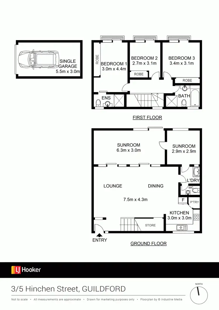 Floorplan of Homely townhouse listing, 3/5 Hinchen Street, Guildford NSW 2161