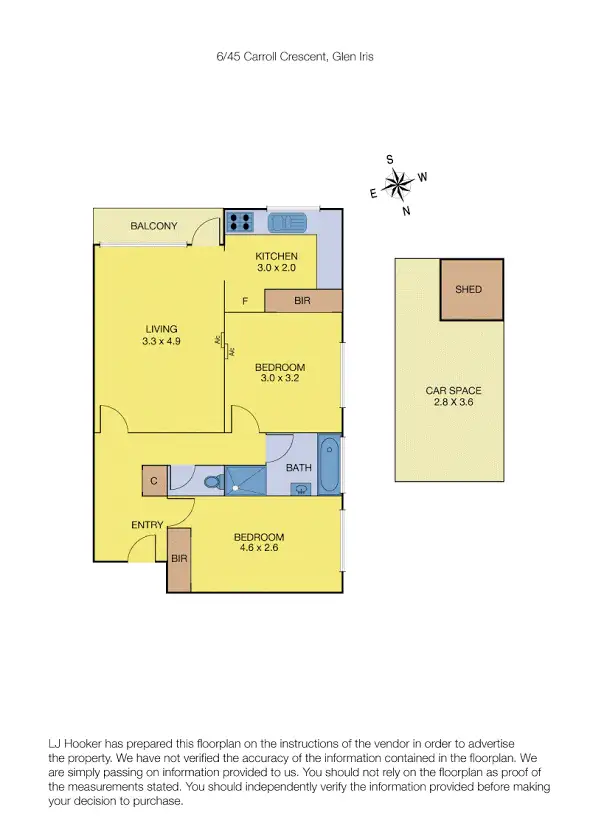 Floorplan of Homely apartment listing, 6/45 Carroll Crescent, Glen Iris VIC 3146