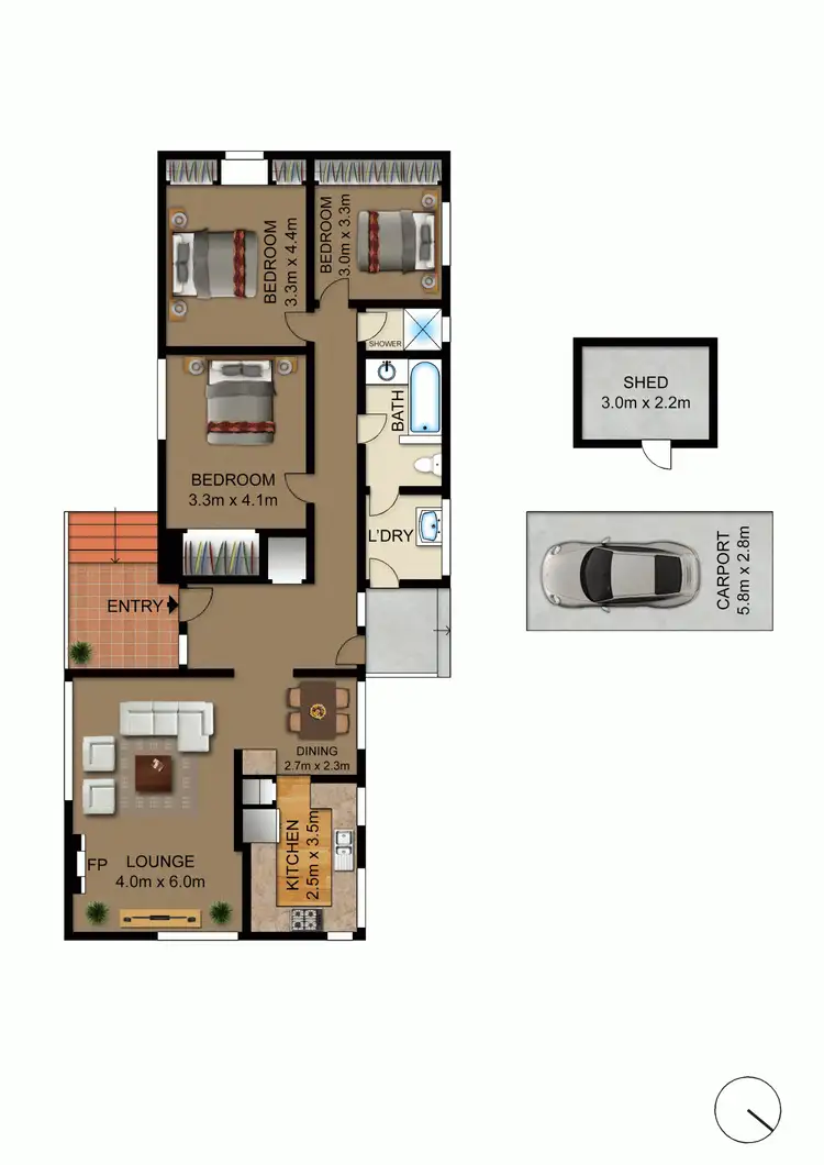 Floorplan of Homely house listing, 3 Wisdom Place, Hughes ACT 2605