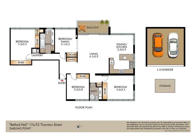 Floorplan of Homely apartment listing, 17a/23 Thornton Street, Darling Point NSW 2027
