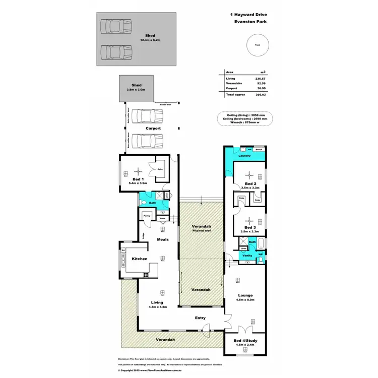 Floorplan of Homely house listing, 1 Hayward Drive, Evanston Park SA 5116