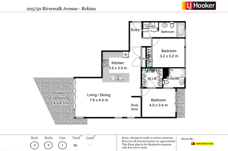 Floorplan of Homely unit listing, 205/50 Riverwalk Avenue, Robina QLD 4226