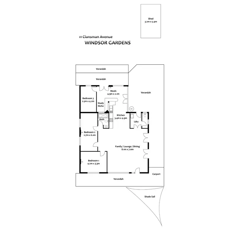 Floorplan of Homely house listing, 11 Clansman Avenue, Windsor Gardens SA 5087