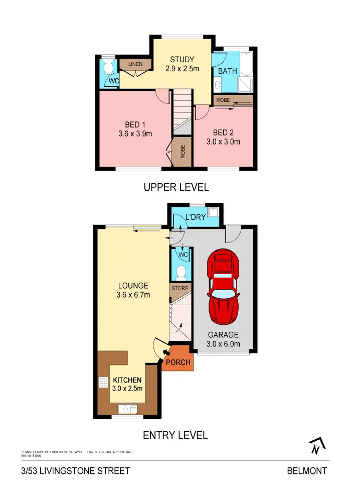 Floorplan of Homely townhouse listing, 3/53 Livingstone Street, Belmont NSW 2280