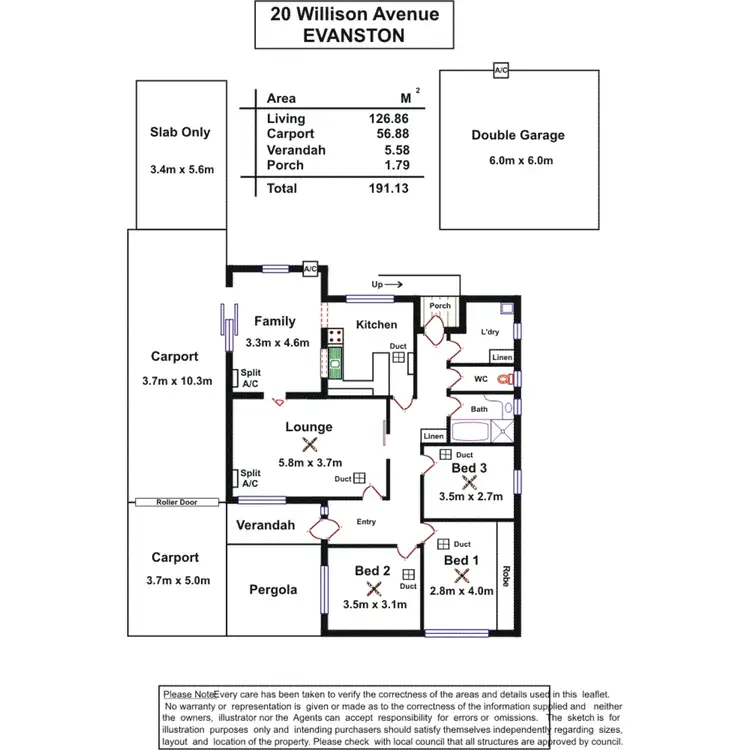 Floorplan of Homely house listing, 20 Willison Avenue, Evanston SA 5116