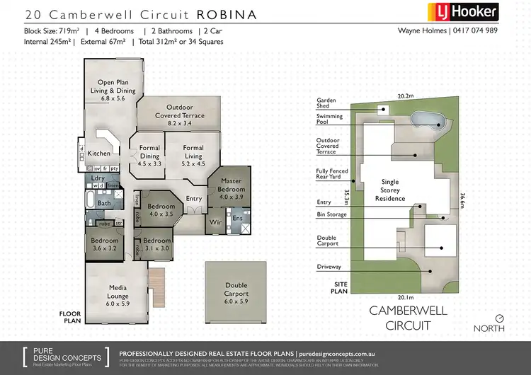 Floorplan of Homely house listing, 20 Camberwell Circuit, Robina QLD 4226