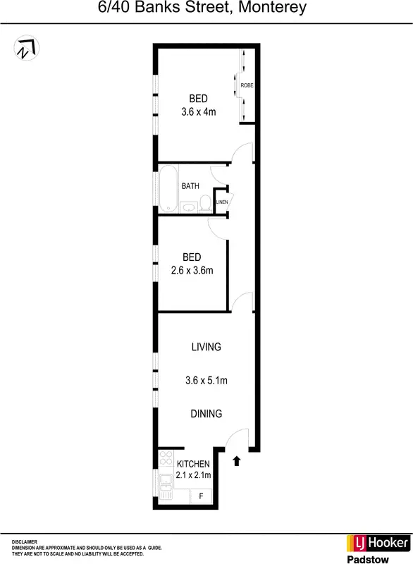 Floorplan of Homely unit listing, 6/40 Banks Street, Monterey NSW 2217