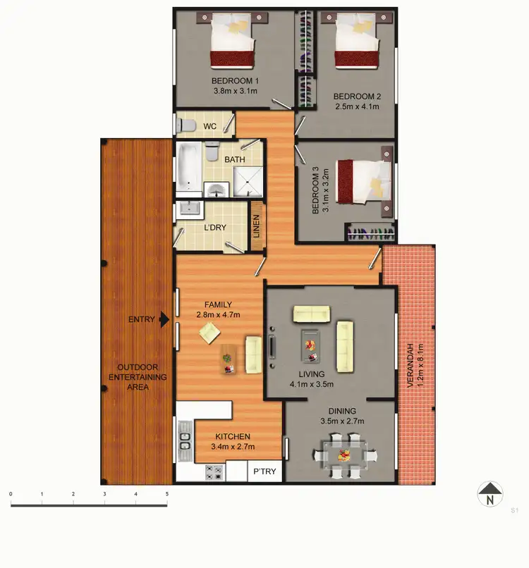 Floorplan of Homely house listing, 5 Fallins Place, Monash ACT 2904