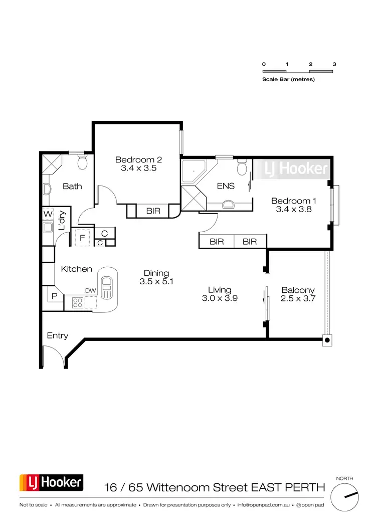 Floorplan of Homely apartment listing, 16/65 Wittenoom Street, East Perth WA 6004