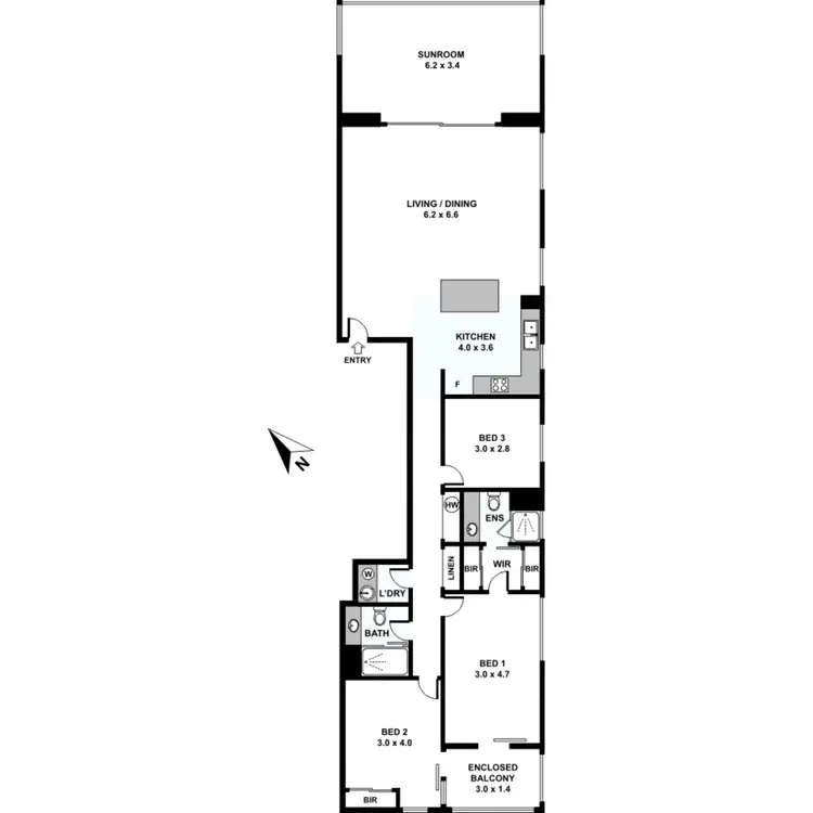 Floorplan of Homely unit listing, 11/540 Marine Parade, Biggera Waters QLD 4216
