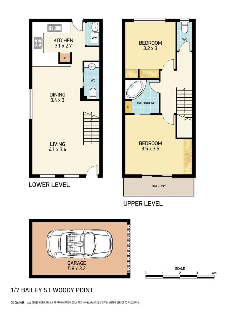 Floorplan of Homely unit listing, 1/7 Bailey Street, Woody Point QLD 4019