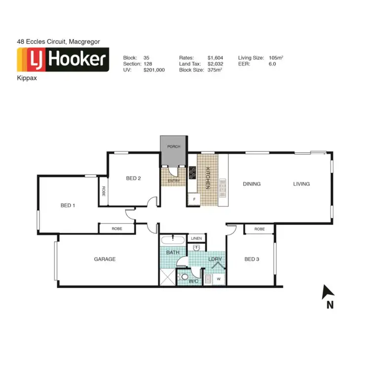 Floorplan of Homely house listing, 48 Eccles Circuit, Macgregor ACT 2615