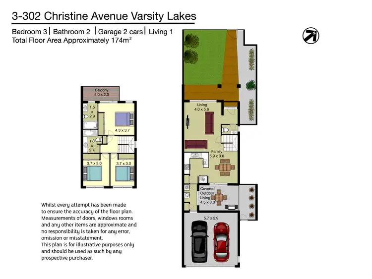 Floorplan of Homely townhouse listing, 3/302 Christine Avenue, Varsity Lakes QLD 4227