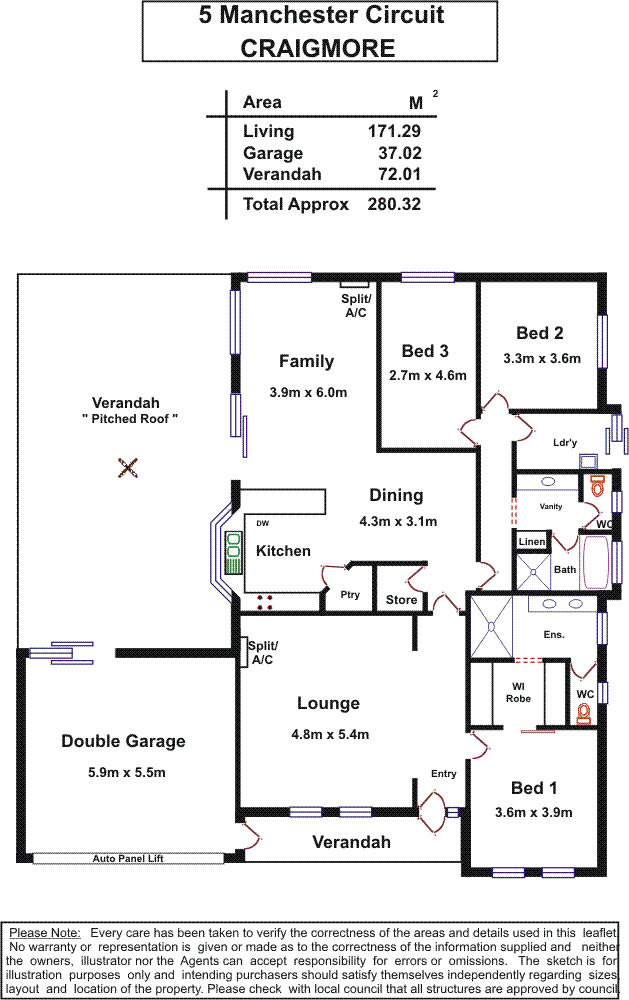 Floorplan of Homely house listing, 5 Manchester Circuit, Craigmore SA 5114