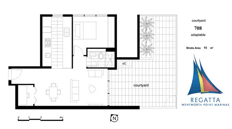 Floorplan of Homely unit listing, 708/55 Hill Road, Wentworth Point NSW 2127