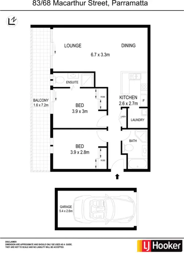 Floorplan of Homely apartment listing, 83/68 MacArthur Street, Parramatta NSW 2150