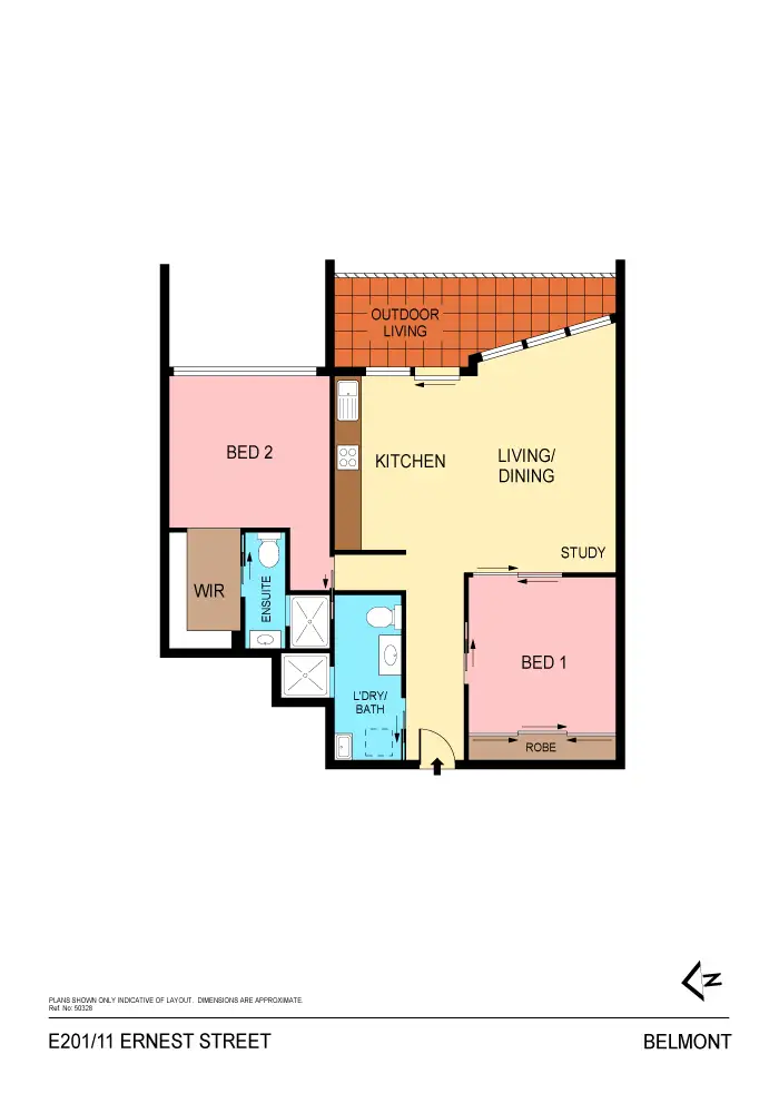 Floorplan of Homely apartment listing, E201 11 Ernest Street, Belmont NSW 2280