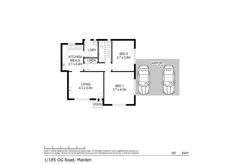 Floorplan of Homely unit listing, 1/185 OG Road, Marden SA 5070