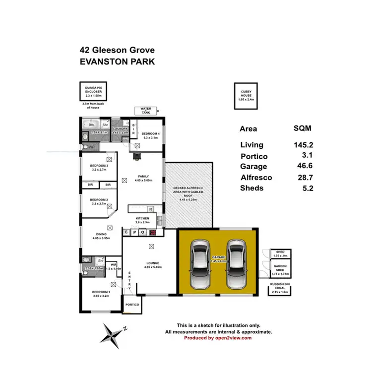 Floorplan of Homely house listing, 42 Gleeson Grove, Evanston Park SA 5116