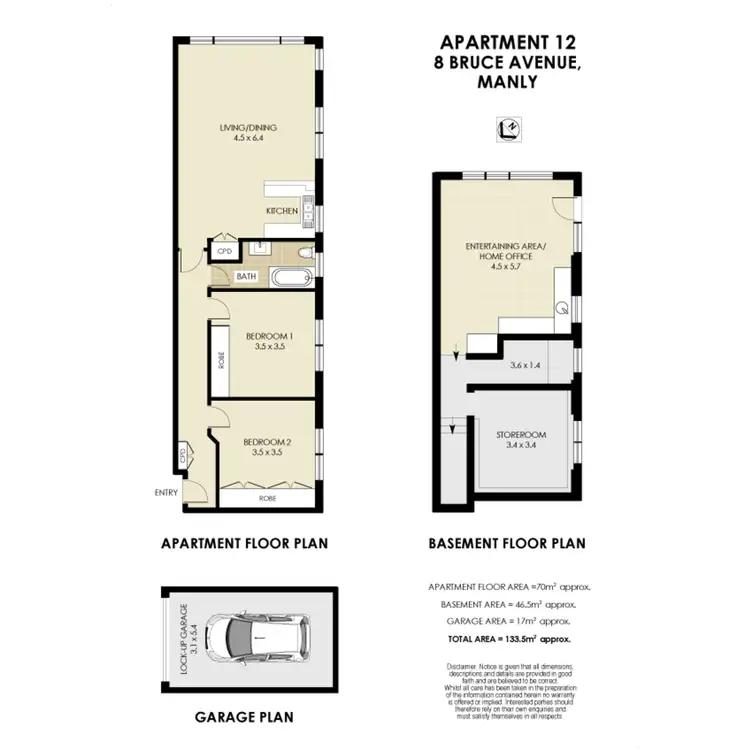 Floorplan of Homely apartment listing, 12/8 Bruce Avenue, Manly NSW 2095