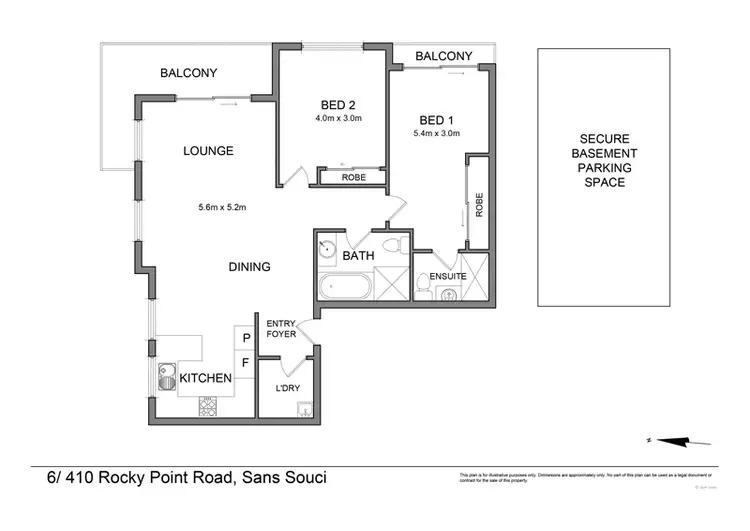 Floorplan of Homely unit listing, 6/410 Rocky Point Road, Sans Souci NSW 2219
