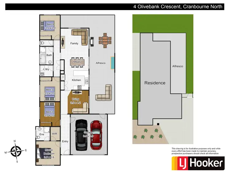 Floorplan of Homely house listing, 4 Olivebank Crescent, Cranbourne North VIC 3977