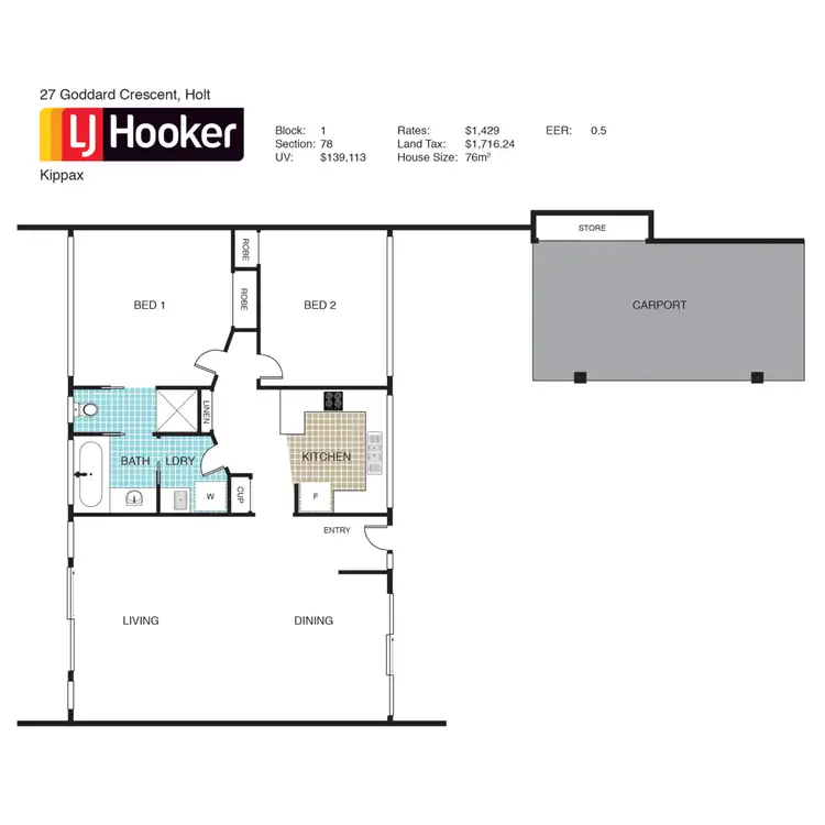 Floorplan of Homely townhouse listing, 27 Goddard Crescent, Holt ACT 2615