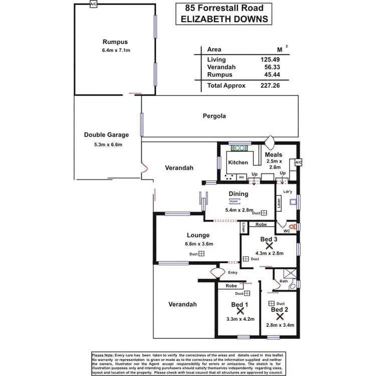 Floorplan of Homely house listing, 85 Forrestall Road, Elizabeth Downs SA 5113