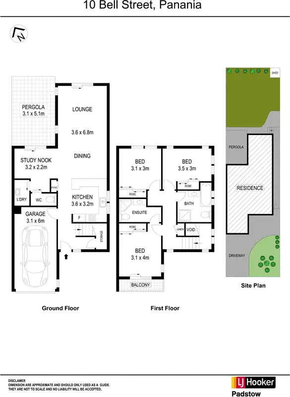 Floorplan of Homely semi-detached listing, 10 Bell Street, Panania NSW 2213