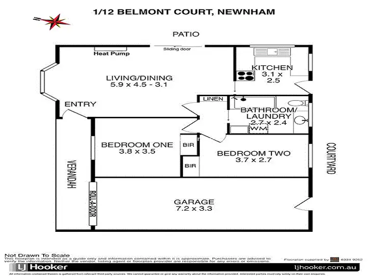 Floorplan of Homely unit listing, Unit 1/12 Belmont Court, Newnham TAS 7248