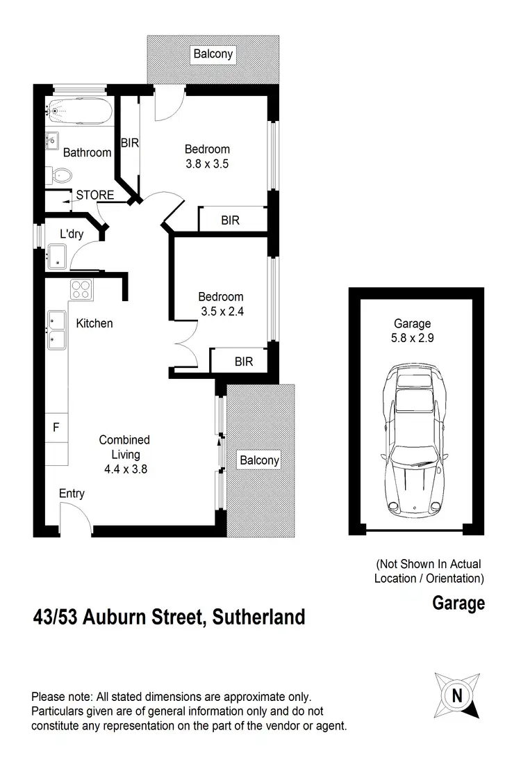 Floorplan of Homely unit listing, 43/53 Auburn Street North, Sutherland NSW 2232