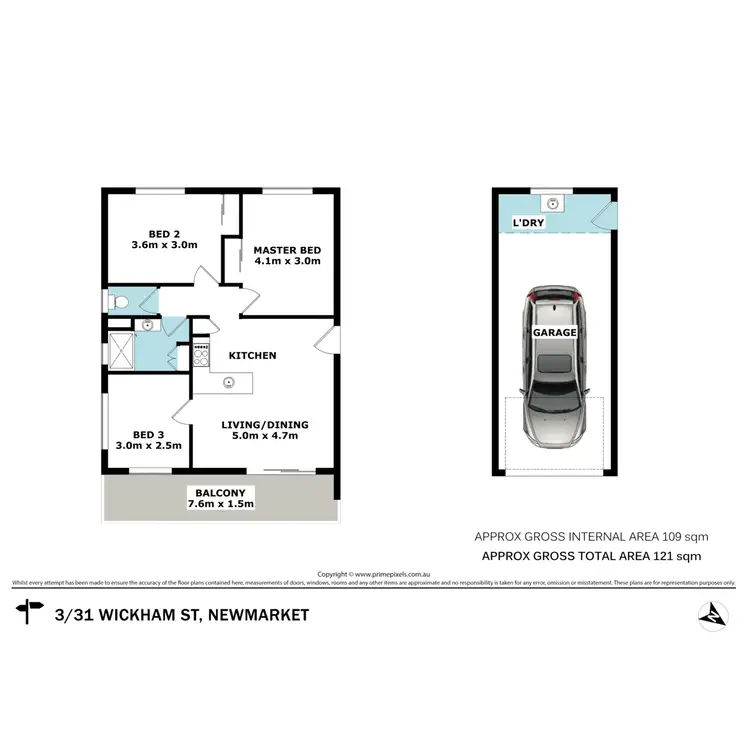 Floorplan of Homely unit listing, 3/31 Wickham Street, Newmarket QLD 4051