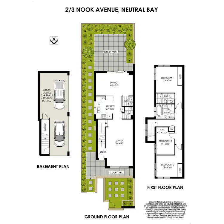 Floorplan of Homely townhouse listing, 2/3 Nook Avenue, Neutral Bay NSW 2089