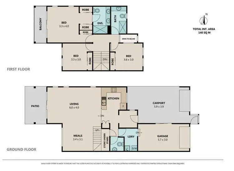 Floorplan of Homely townhouse listing, 45/226 Cheltenham Drive, Robina QLD 4226