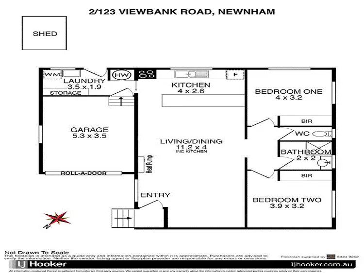 Floorplan of Homely unit listing, 2/123 Viewbank Road, Newnham TAS 7248