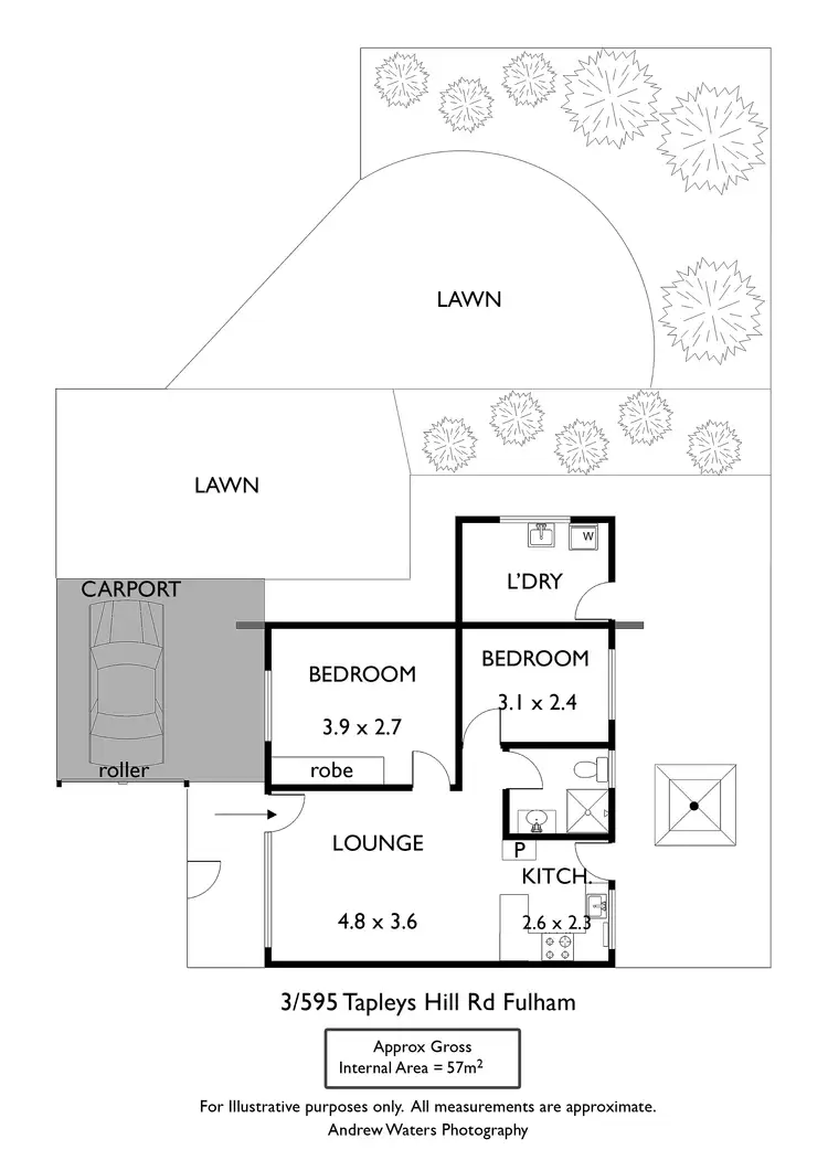 Floorplan of Homely unit listing, 3/595 Tapleys Hill Road, Fulham SA 5024