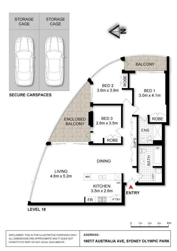 Floorplan of Homely apartment listing, 1807/7 Australia Avenue, Homebush Bay NSW 2127