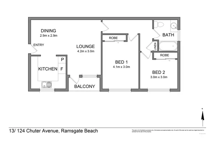 Floorplan of Homely unit listing, 13/124 Chuter Avenue, Ramsgate Beach NSW 2217