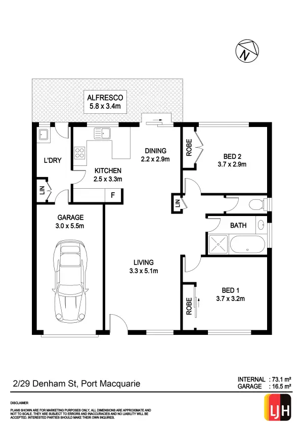 Floorplan of Homely villa listing, 2/29 Denham Street, Port Macquarie NSW 2444
