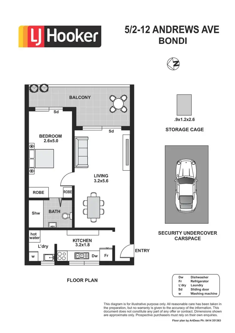 Floorplan of Homely apartment listing, 5/2-12 Andrews Avenue, Bondi NSW 2026