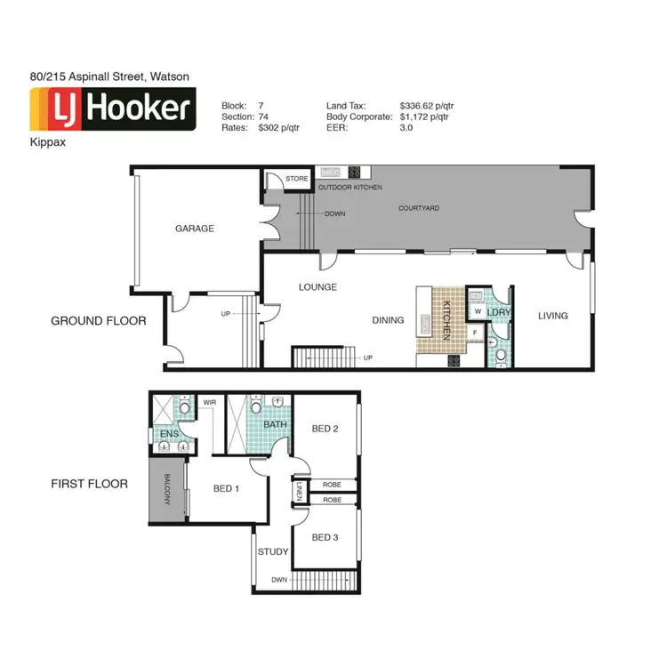 Floorplan of Homely townhouse listing, 80/215 Aspinall Street, Watson ACT 2602
