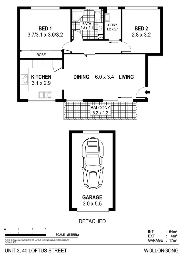 Floorplan of Homely unit listing, 3/40 Loftus Street, Wollongong NSW 2500